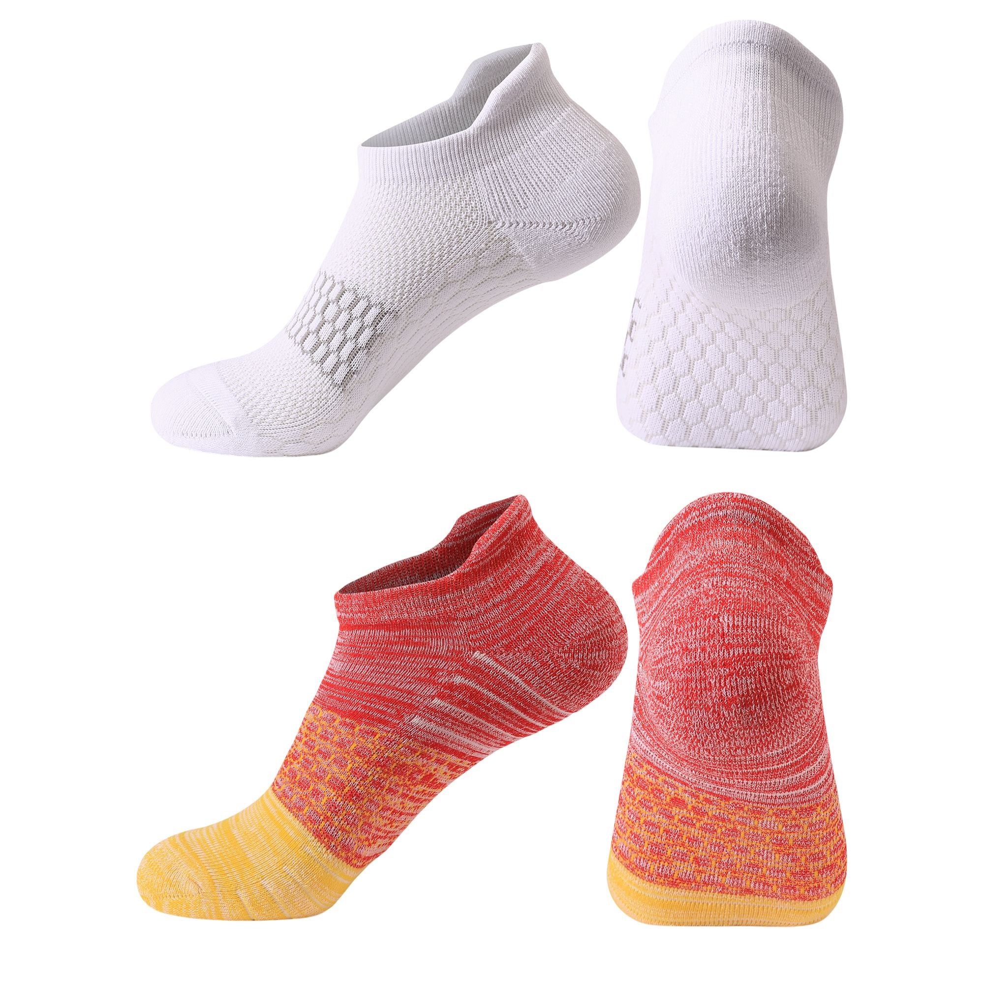 Anna-Kaci Women's 2-Pair Set Low-Cut Athletic Socks with Honeycomb Mesh Ventilation Arch Compression and Cushioned Heel Fit