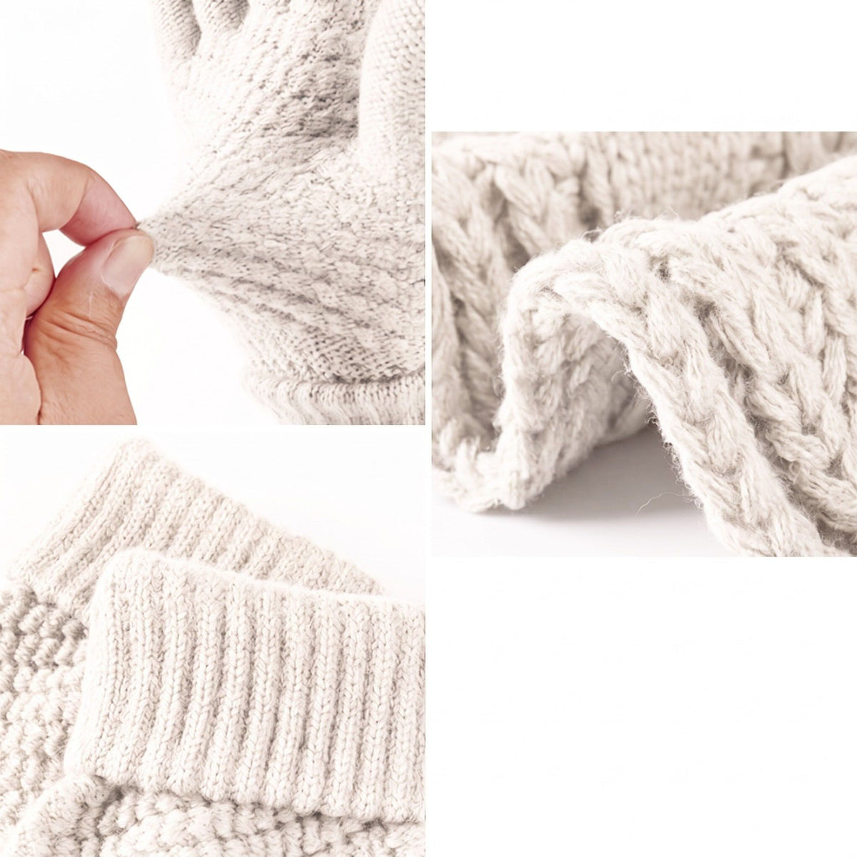 4 Piece Knit Winter Hat Scarf Touchscreen Gloves and Socks Set