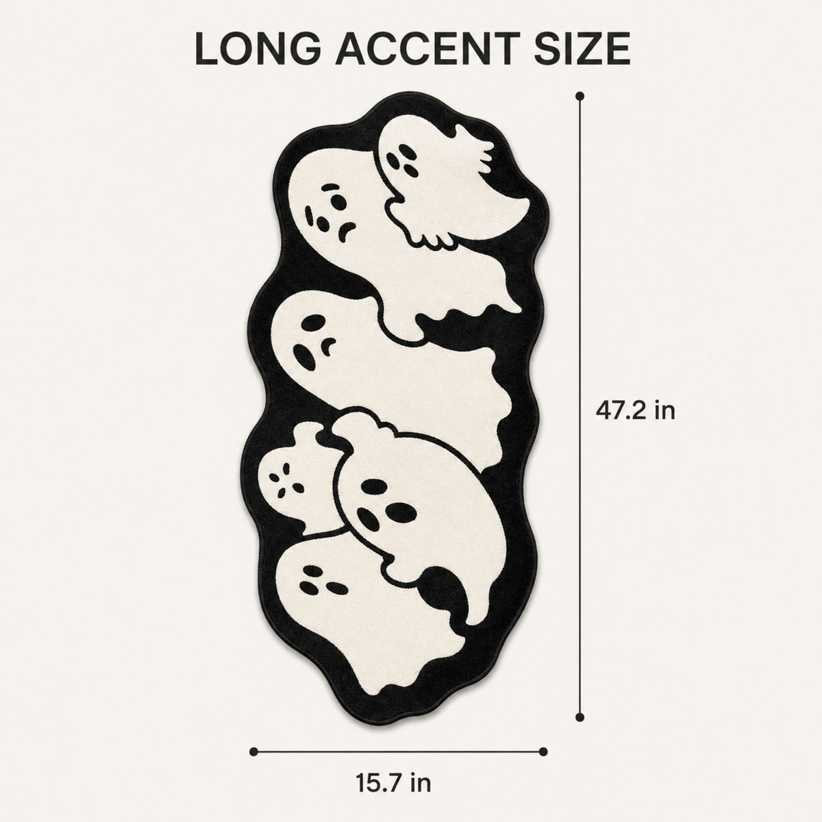 Halloween Shaped Long Accent Rug Nonslip Floor Mat 15.7 x 47.2 Inches