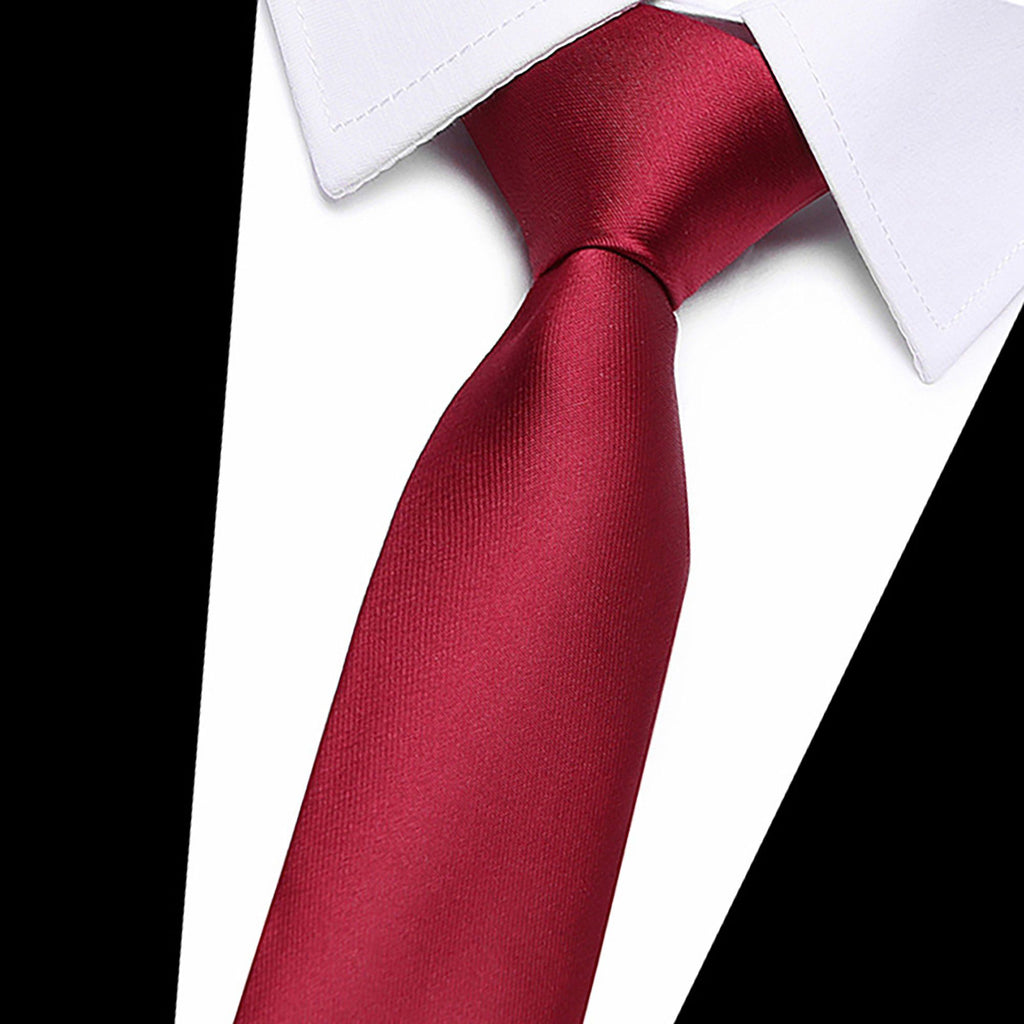 Men's Solid Smooth Finish Tie Classic Necktie 57 Inch Length 3.1 Inch Width Formal Business Accessory