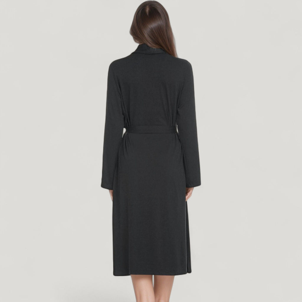 Anna-Kaci Lounge Women's Long Sleeve Wrap Robe with Waist Tie and Side Slits