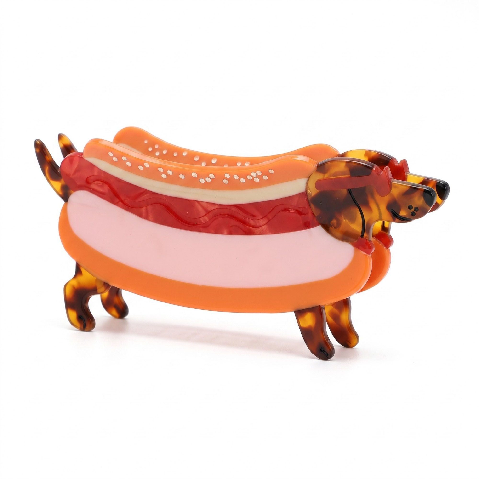 3pc Dachshund Dog Hair Claw Clip Set Tortoiseshell Puppy Hair Accessories