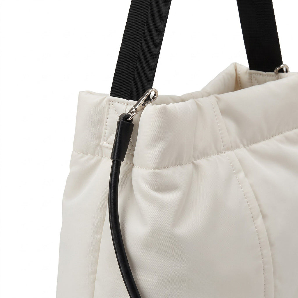 Vertical Seam Padded Hobo Tote Bag with Dual Convertible Straps for Shoulder Crossbody Wear 9.4x8.7x4.7in