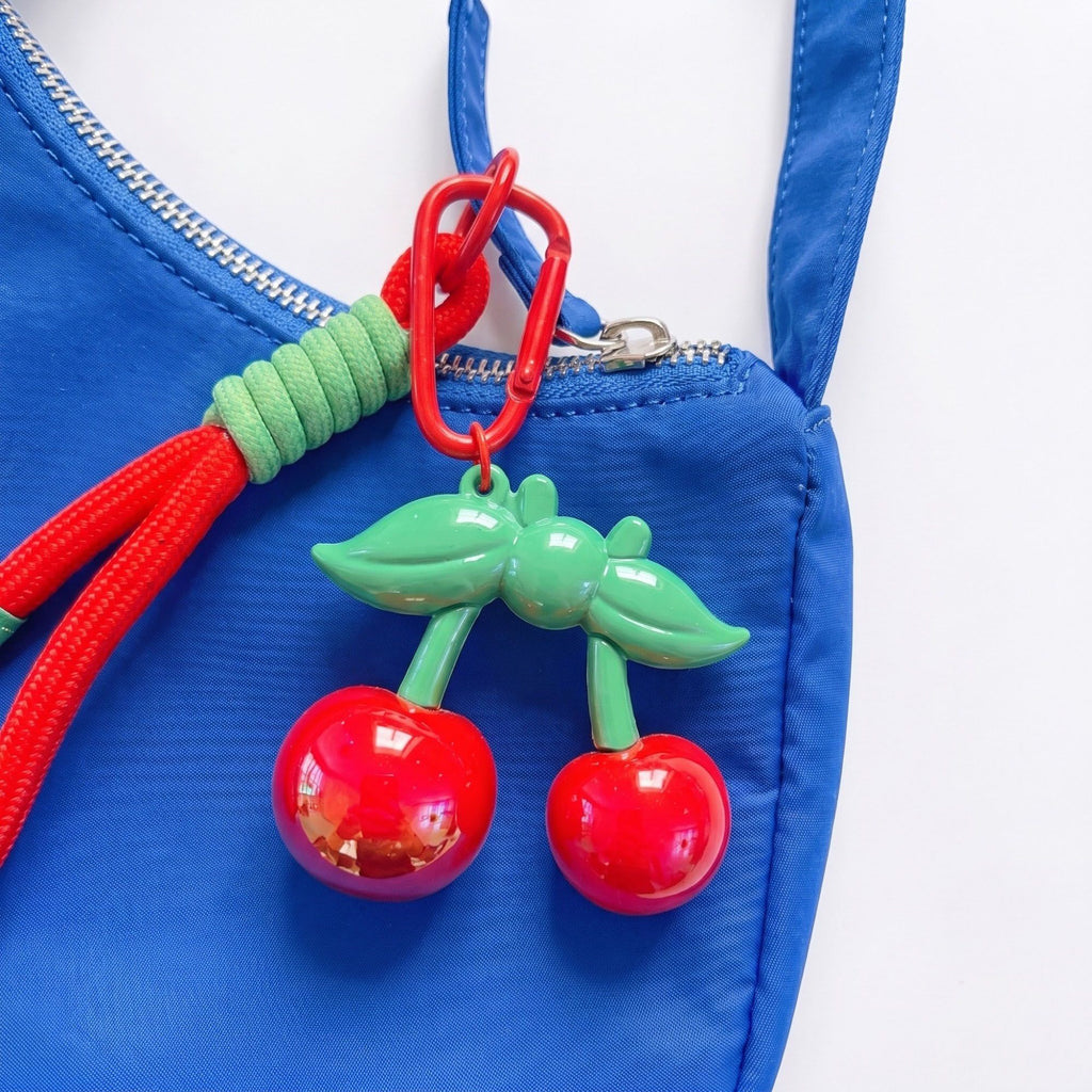 2-Piece Womens Bag Charm with Hanging Clip and Decorative Accents