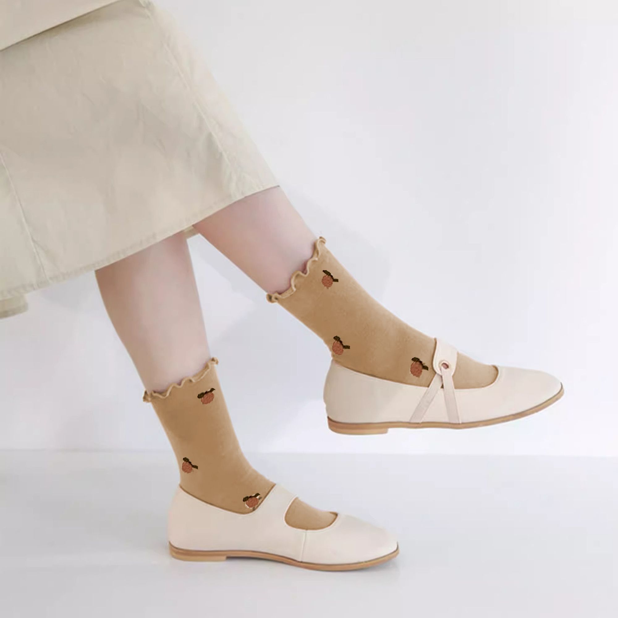 Anna-Kaci Women's Summer Floral Ruffle-Edge Ankle Socks 5Pk