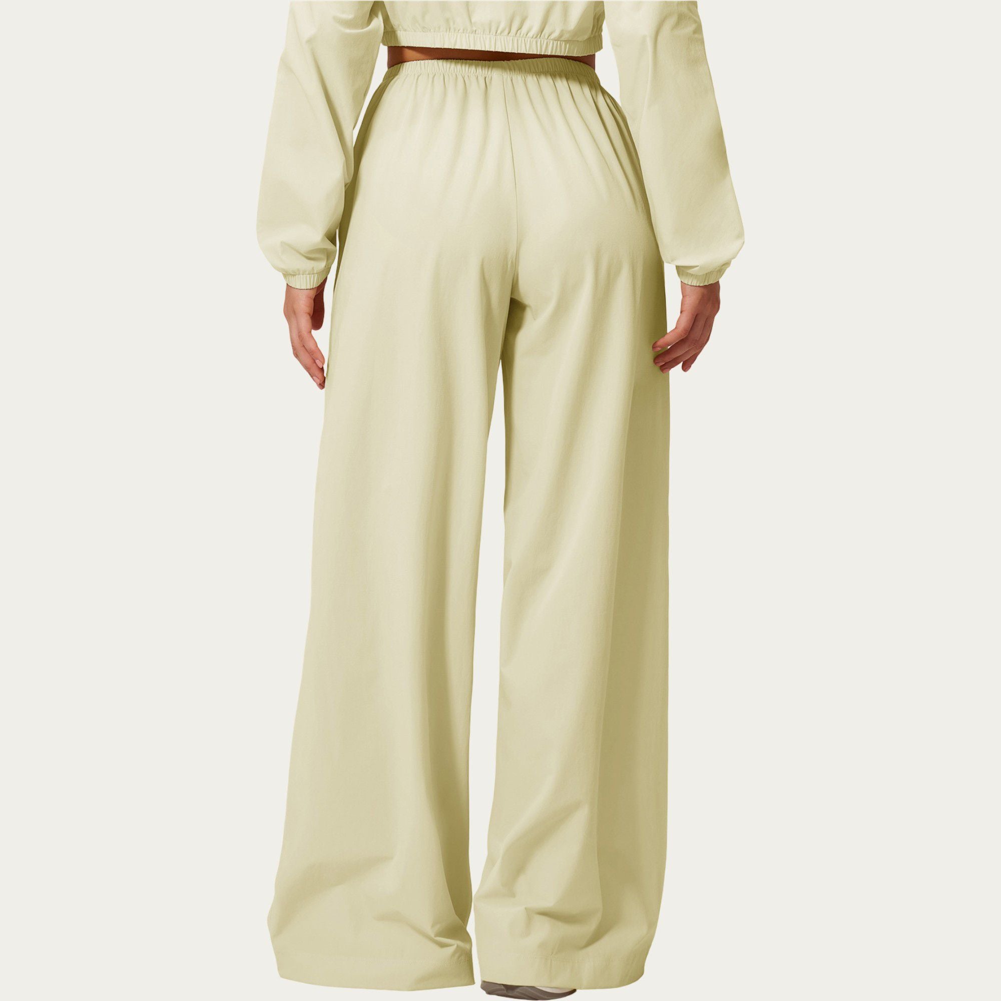 Anna-Kaci Active Women's Wide Leg Lounge Pants with Elastic Waistband and Relaxed Draped Fit