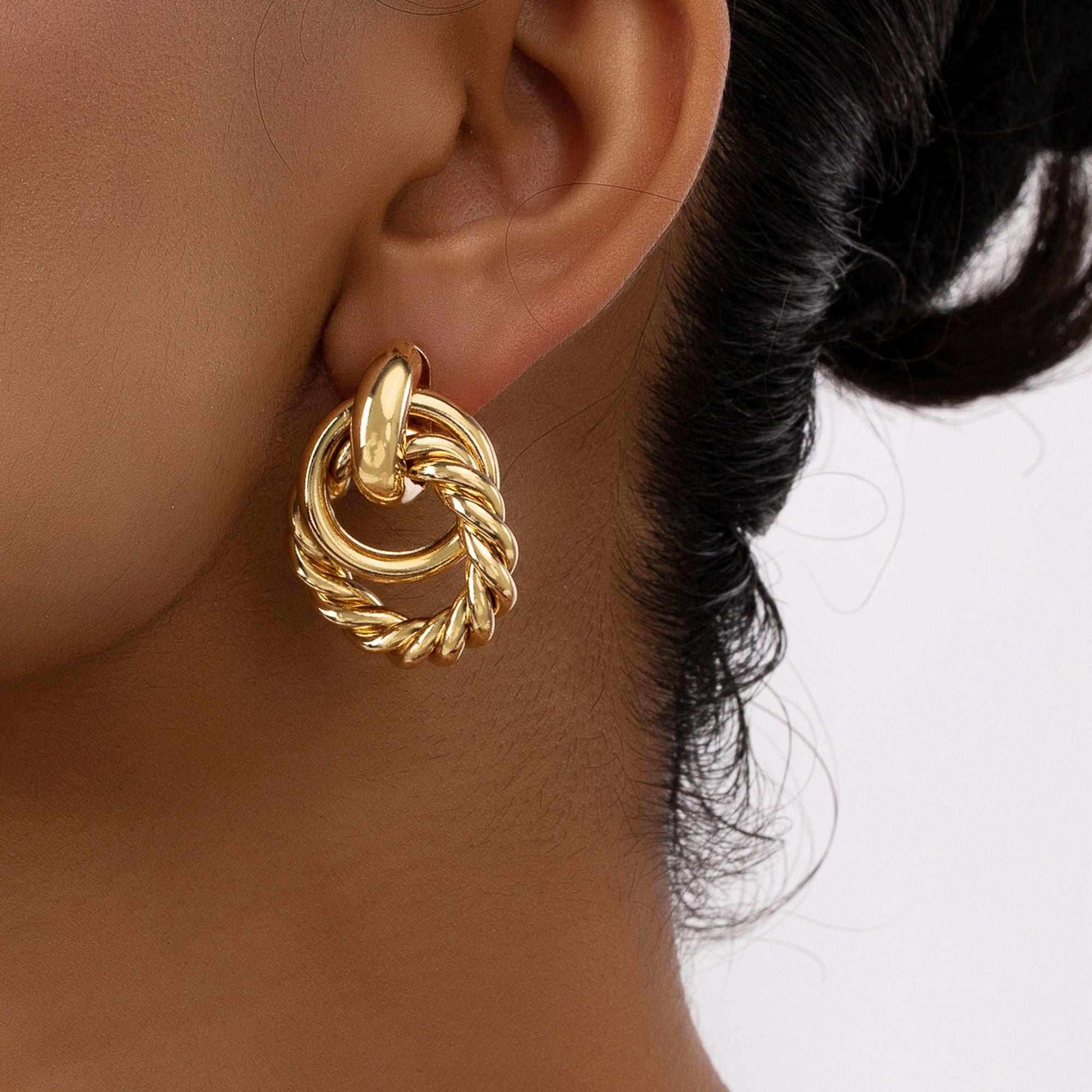 Women's Double - Hoop Intertwined Earrings