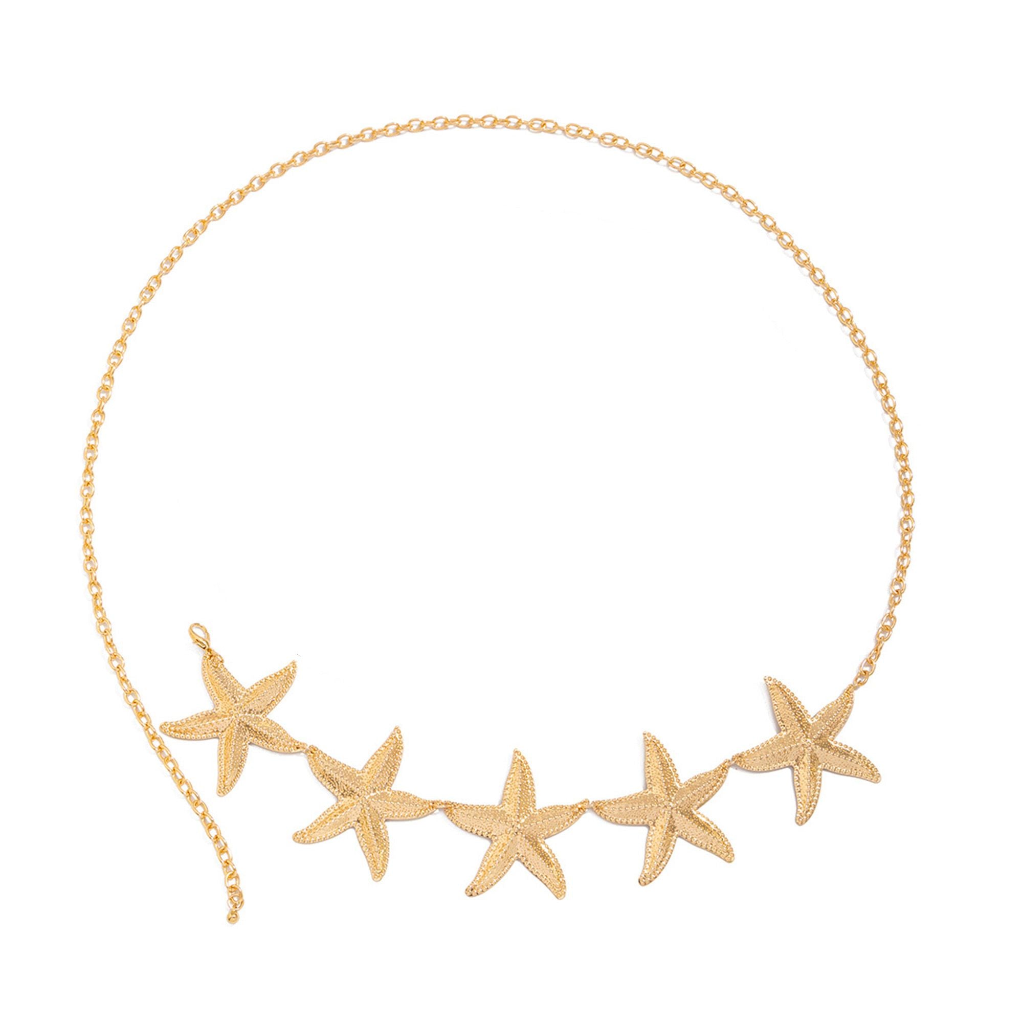 Starfish Metal Waist Chain Adjustable Beach Body Belt Ocean Inspired Waist Jewelry