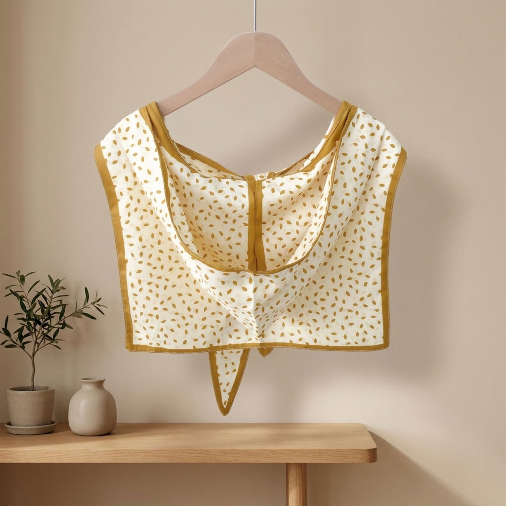 Lightweight Printed Neck Scarf with Contrast Border for Everyday Styling