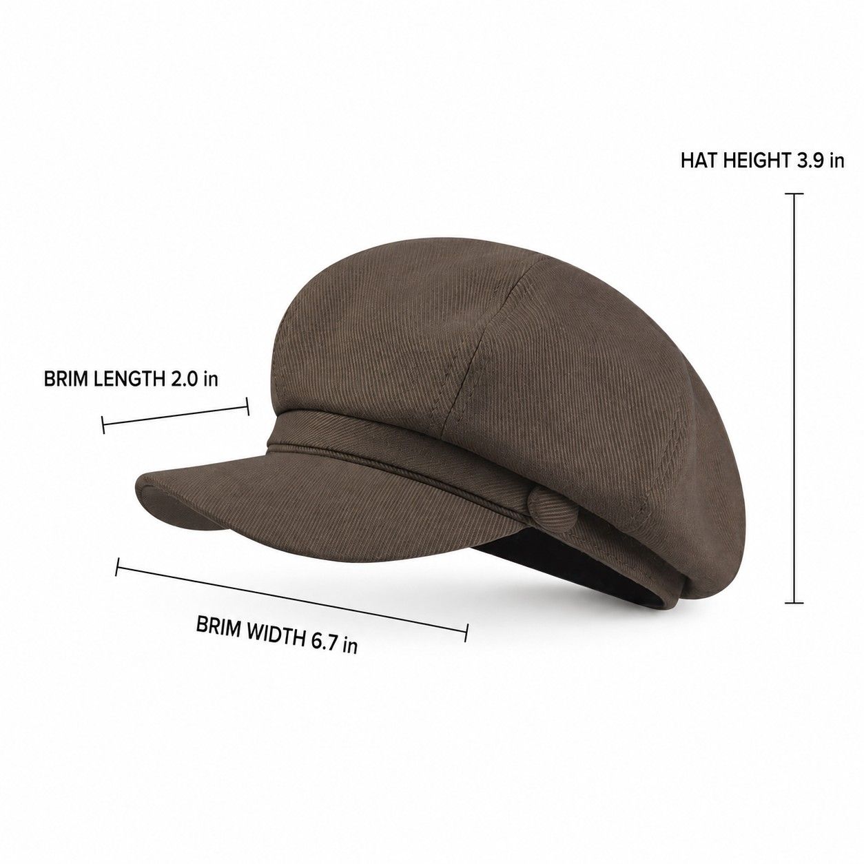 Structured Newsboy Cap Vintage Baker Boy Hat Short Brim Casual Style