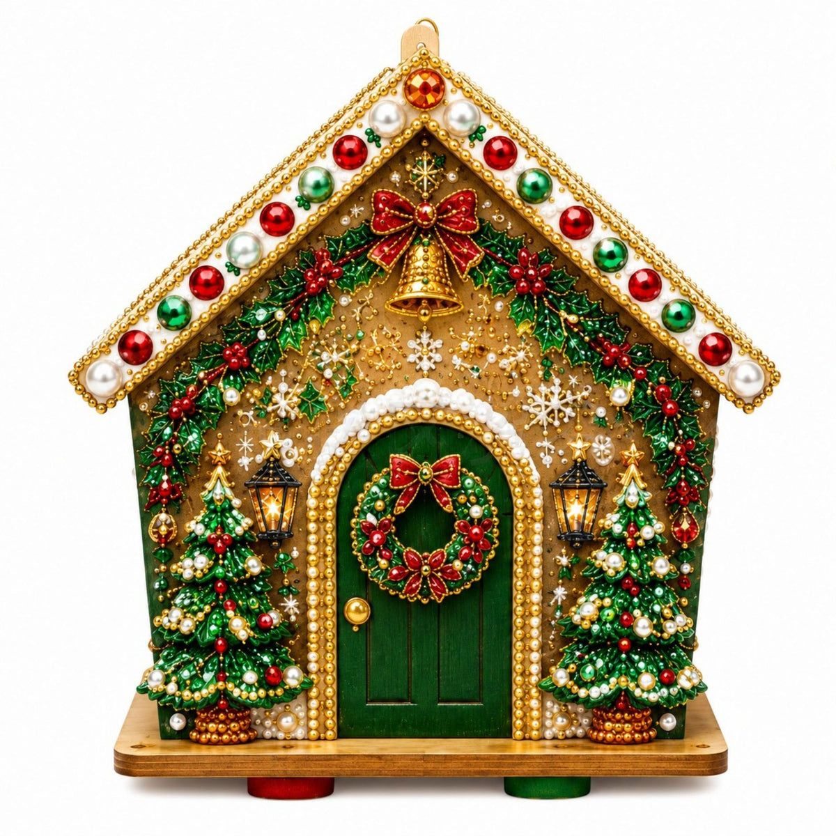 DIY Pearl Art Christmas Birdhouse Craft Kit with 3D Holiday Design