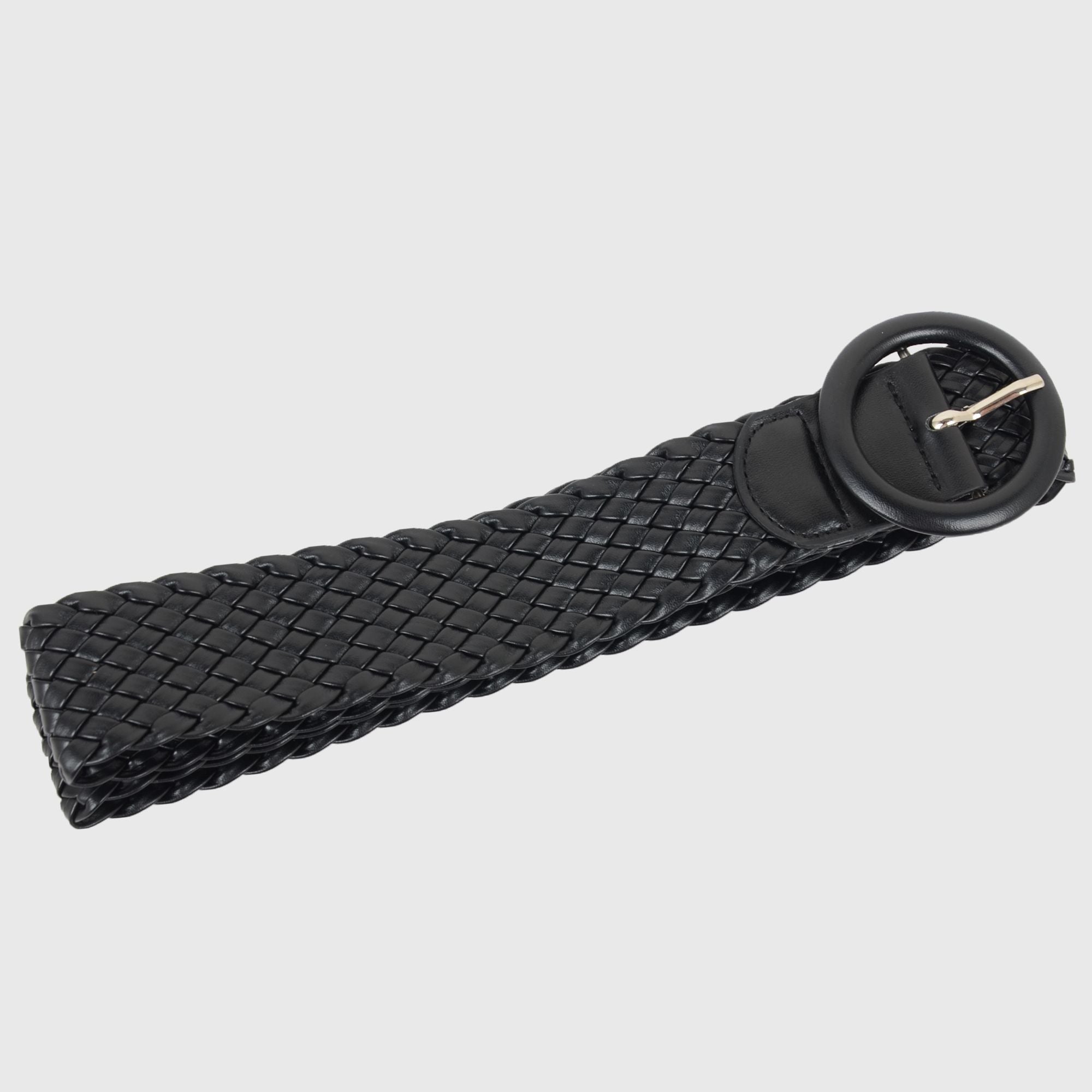 Anna-Kaci Sleek Woven Women's Belt with Plastic Buckle