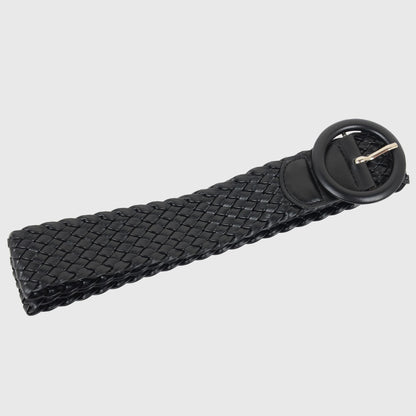 Anna-Kaci Sleek Woven Women's Belt with Plastic Buckle