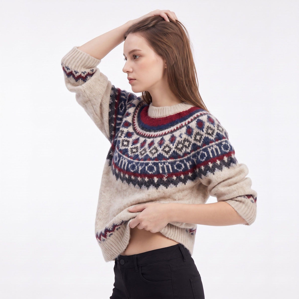 Fair Isle Crewneck Pullover Sweater