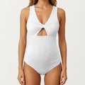 Anna-Kaci Swim Women's Maternity Striped Twist Front One-Piece Swimsuit with Keyhole Cutout