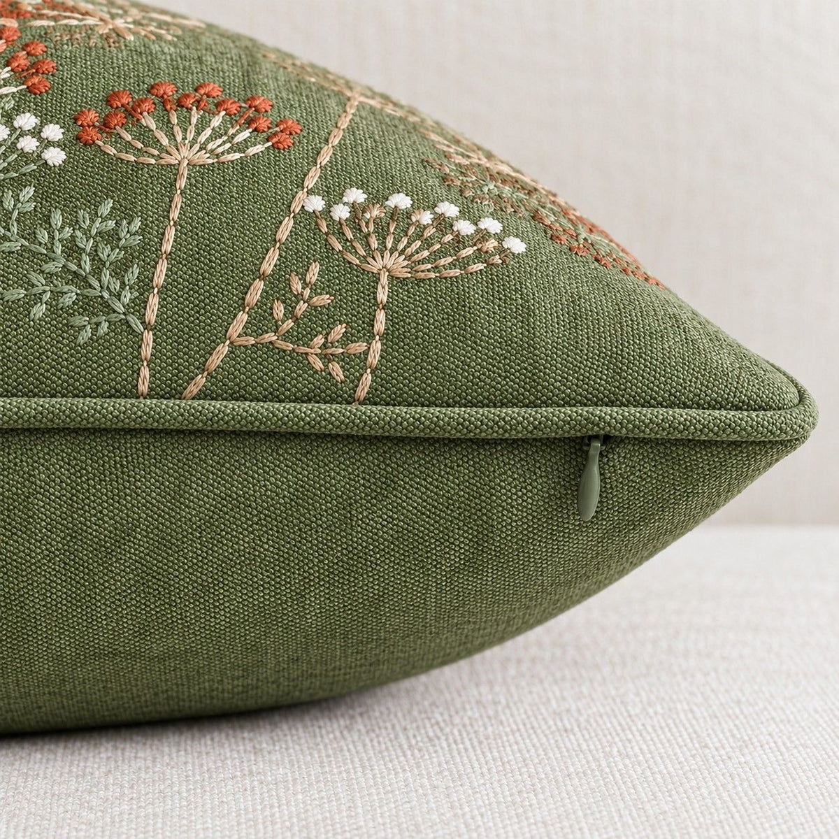 2 Pack Embroidered Floral Throw Pillow Covers 18 x 18 and 12 x 20 Inch