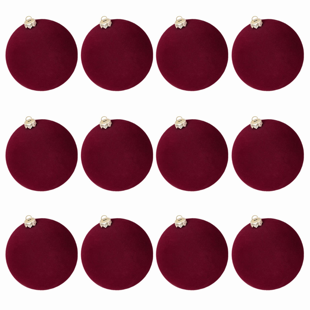 12ct Flocked Christmas Ball Ornament Set Holiday Tree Decorations