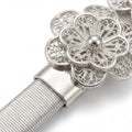 Four Filigree Floral Thin Waist Belt Adjustable Elegant Formal Waist Jewelry 47.2in