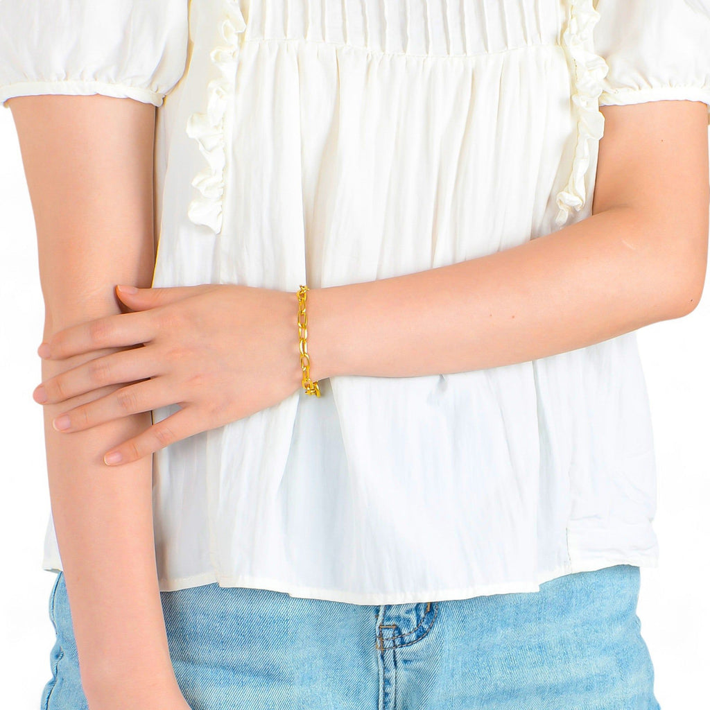 Women's Paperclip Chain Fashion Bracelet with Toggle Clasp