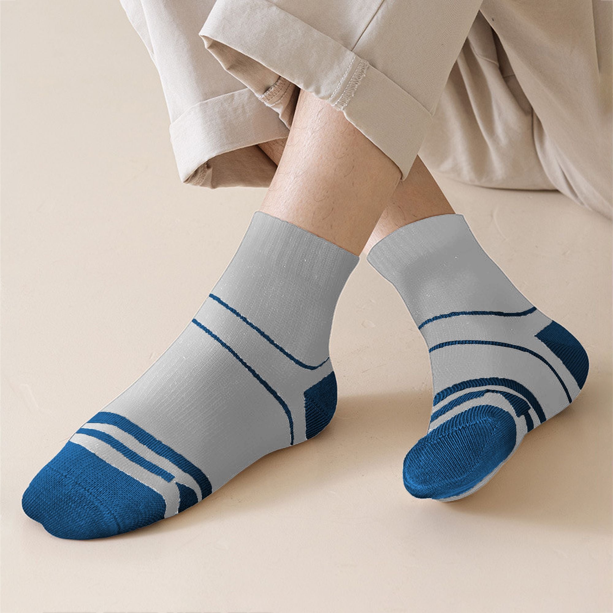 Anna-Kaci Men's 6pk Striped Ankle Socks
