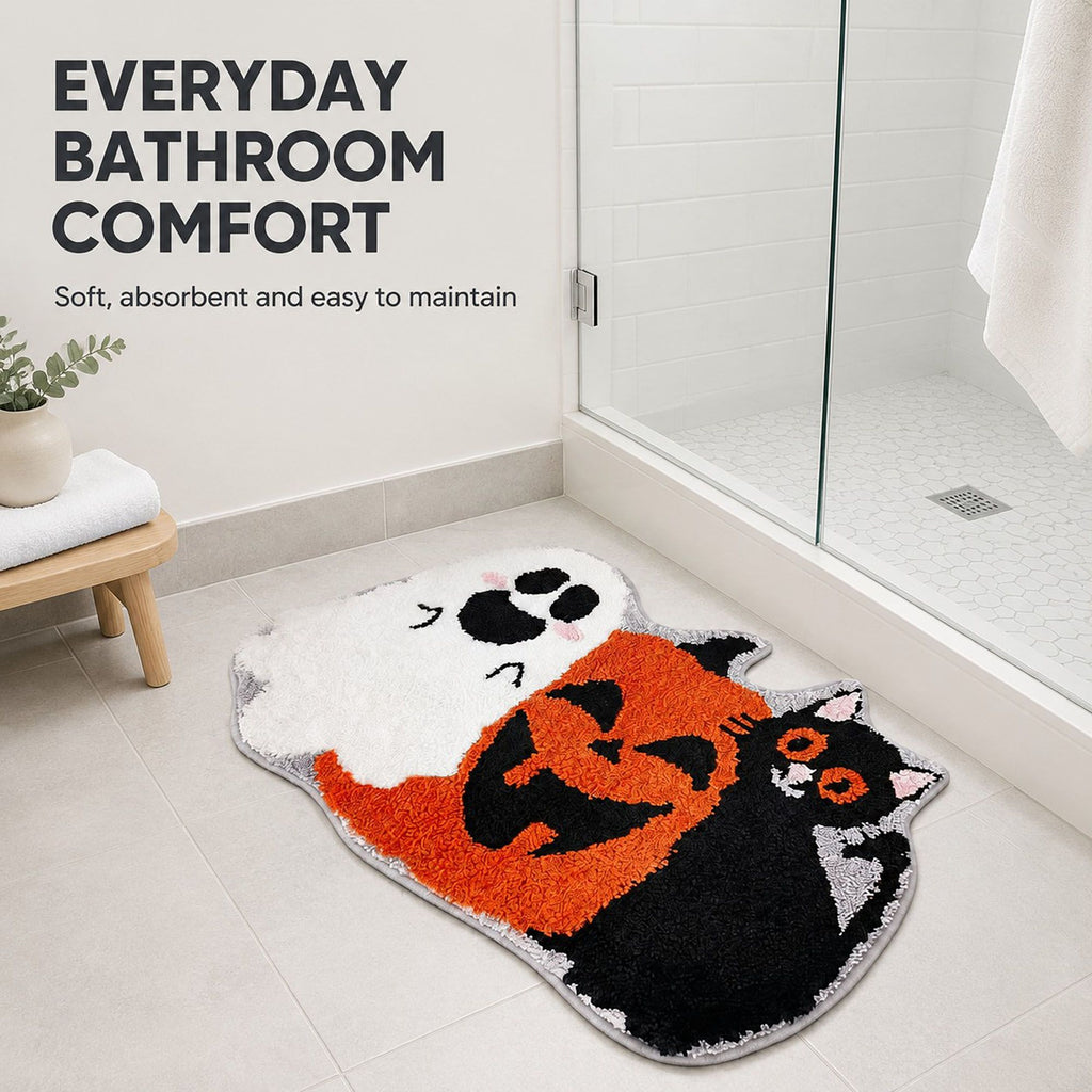 Halloween Character Shaped Bath Mat Nonslip Accent Rug 15.7 x 23.6 Inches
