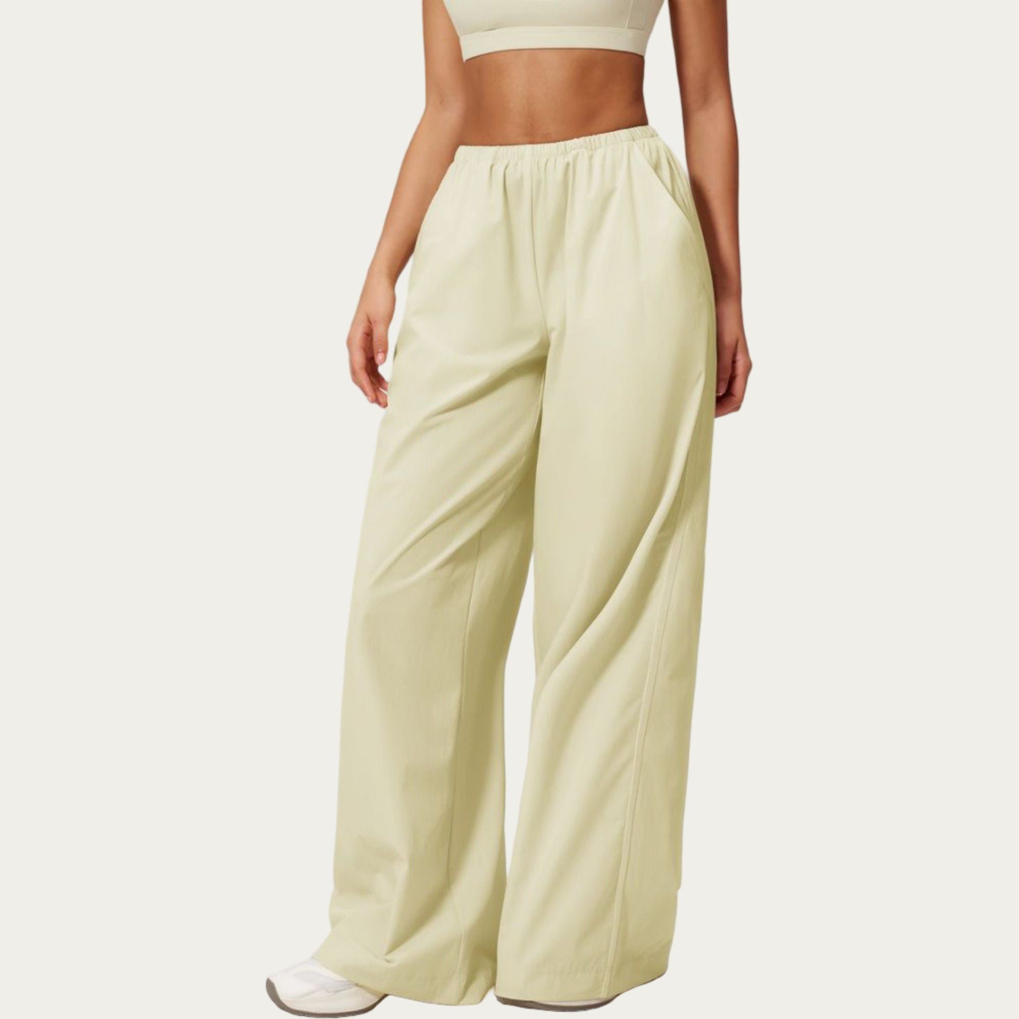 Anna-Kaci Active Women's Wide Leg Lounge Pants with Elastic Waistband and Relaxed Draped Fit