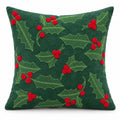 Christmas Embroidered Throw Pillow Cover 18 x 18 Inch Holiday Home Decor