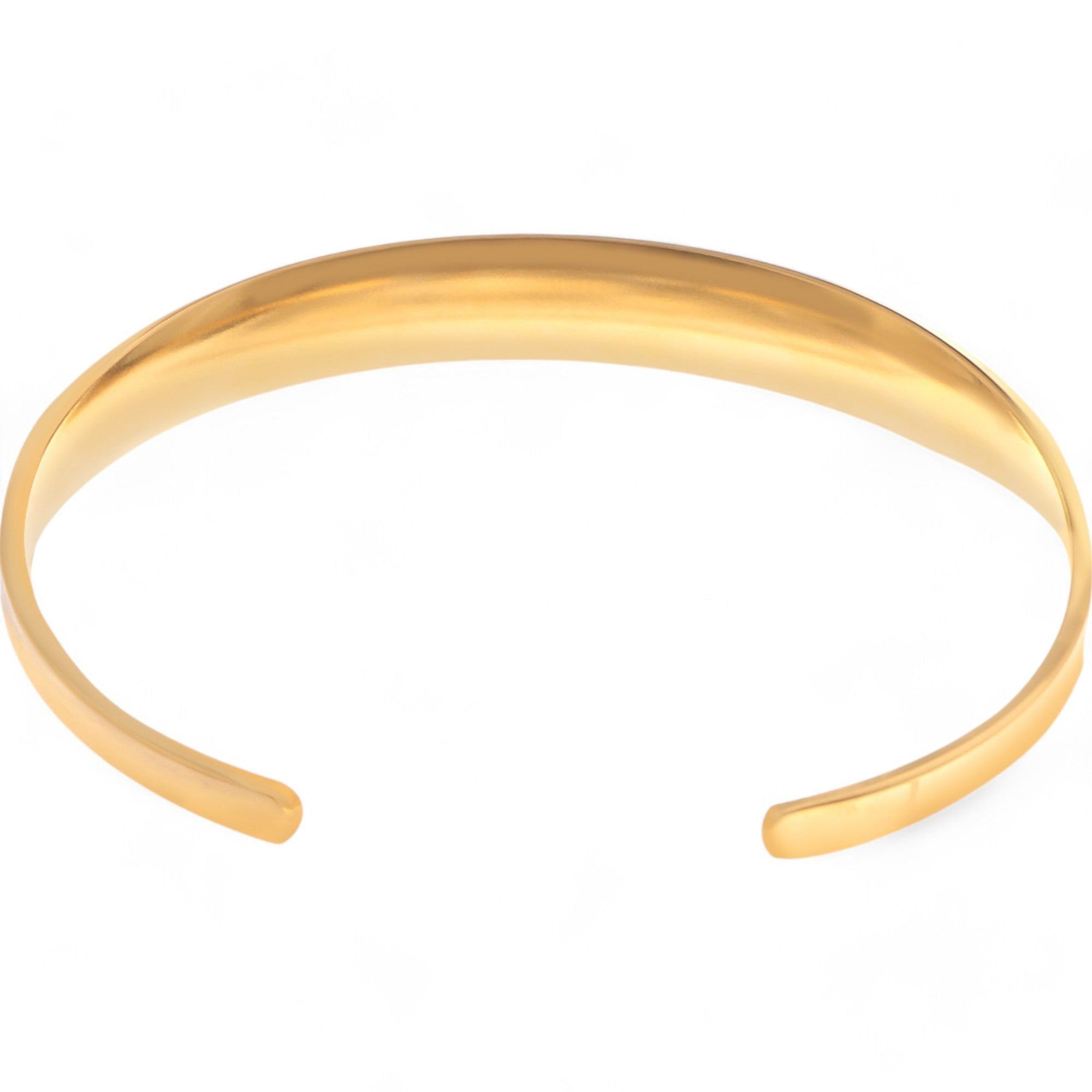 Women's Slim Polished Cuff Fashion Bracelet with Gold Tone Minimalist Jewelry Piece
