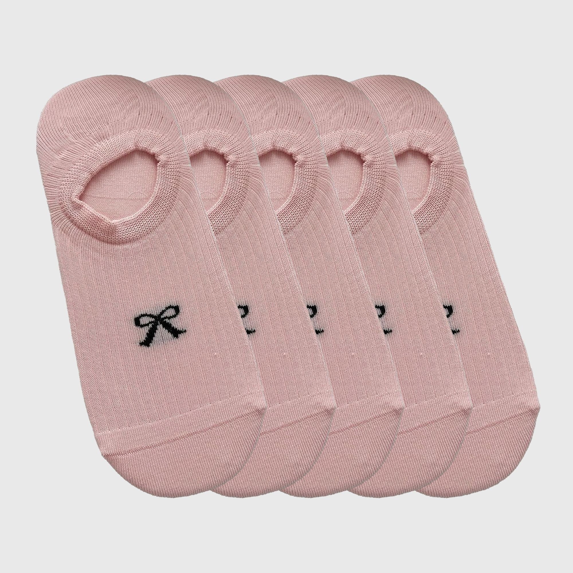 Anna-Kaci Women's No-Show Liner Socks with Bow Accent 5Pk
