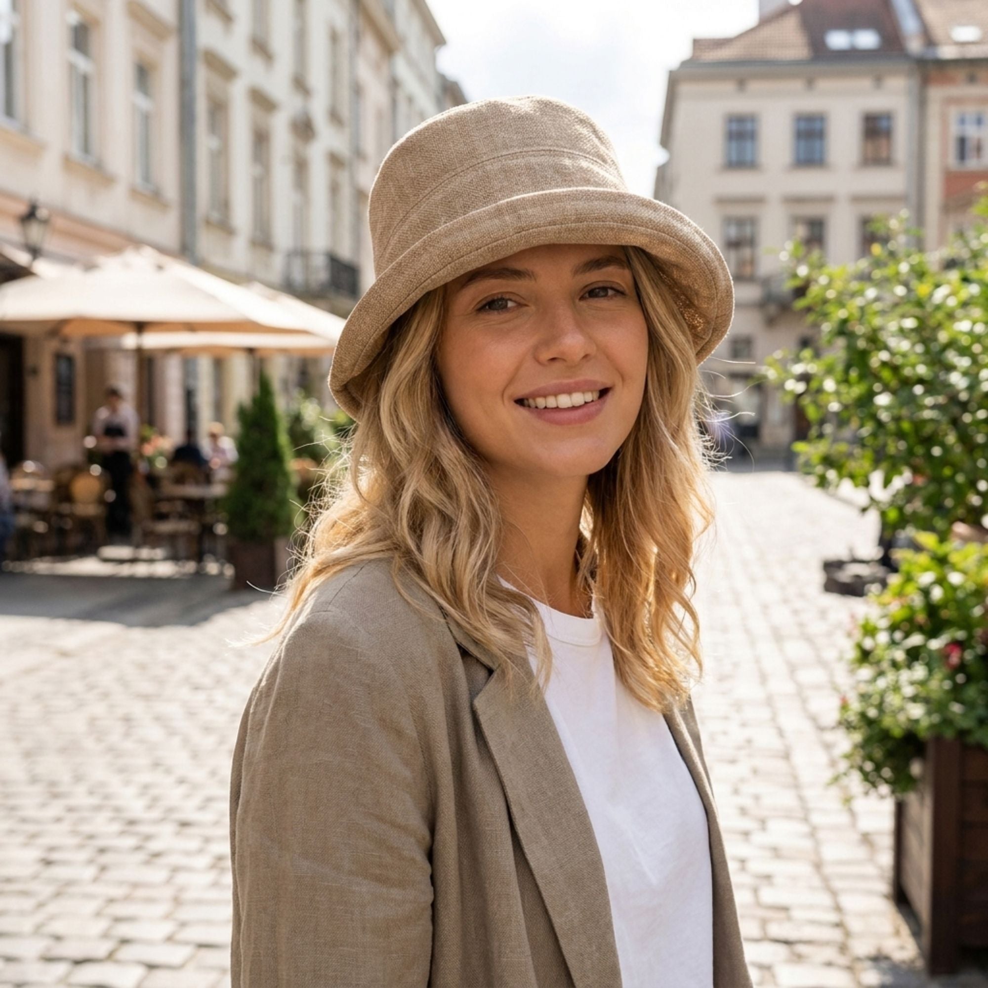 Solid Bucket Hat with Small Brim
