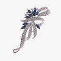 Elegant Floral Brooch with Purple Crystal Rhinestone Accents