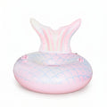 Inflatable Mermaid Tail Pool Float Ring with Backrest Handles Durable PVC Water Float for Pool Beach 43.3x43.3x25.5in