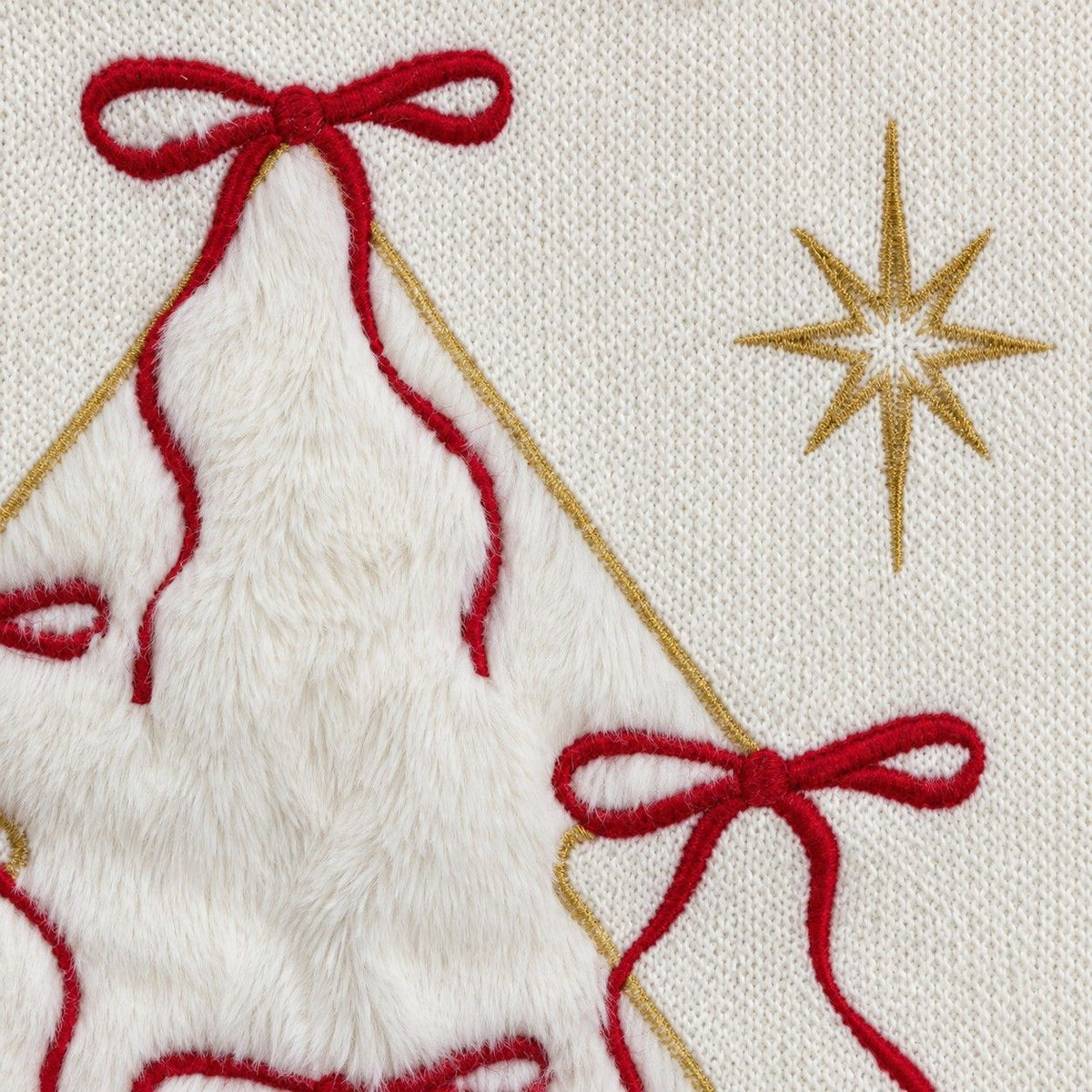 Christmas Embroidered Plush Throw Pillow Cover 18 x 18 Inch 1 Pack