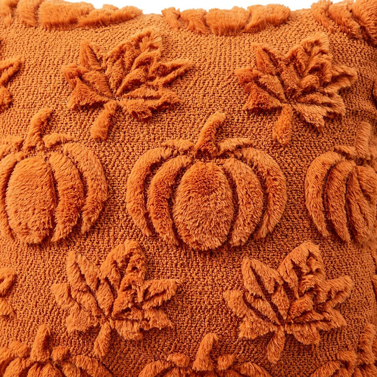 Tufted Pumpkin Decorative Throw Pillow Cover for Fall Home Decor 17.7 x 17.7in