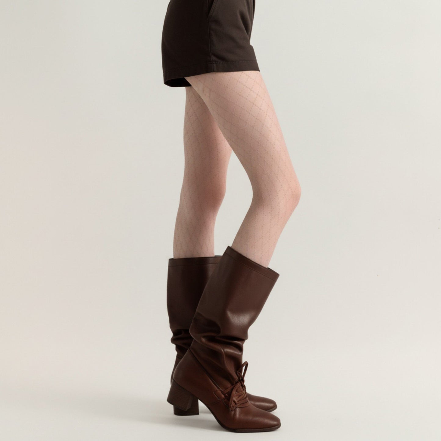 Anna-Kaci 2pcs Women's Sheer Full Length Tights with Diamond Mesh Pattern and Soft Stretch Fit for Stylish Textured Feminine Legwear