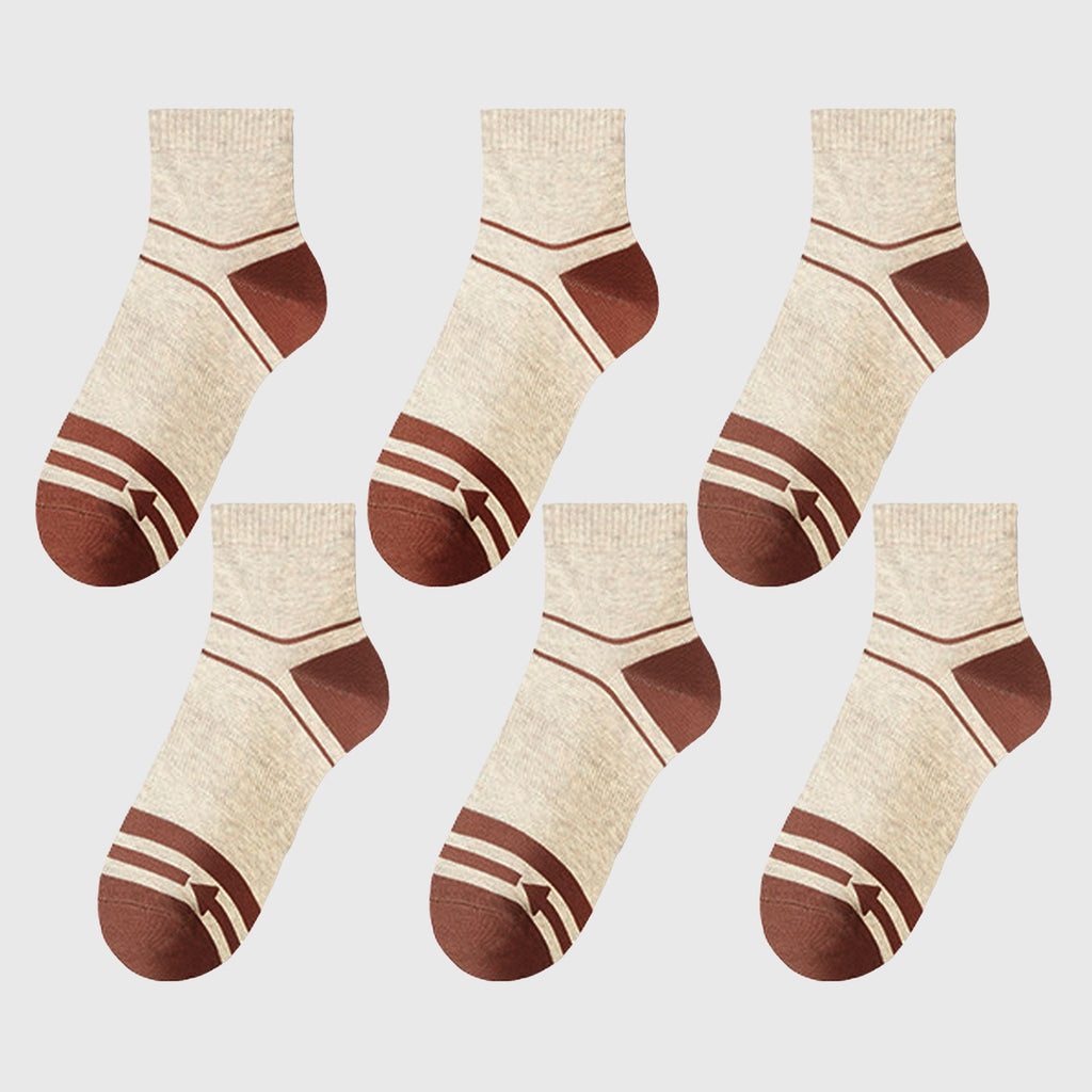 Anna-Kaci Men's 6pk Striped Ankle Socks