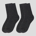 Anna-Kaci Women's Chic Style Solid Speckled Crew Socks Non Slip Cotton for Casual 2 Pairs 4 Season