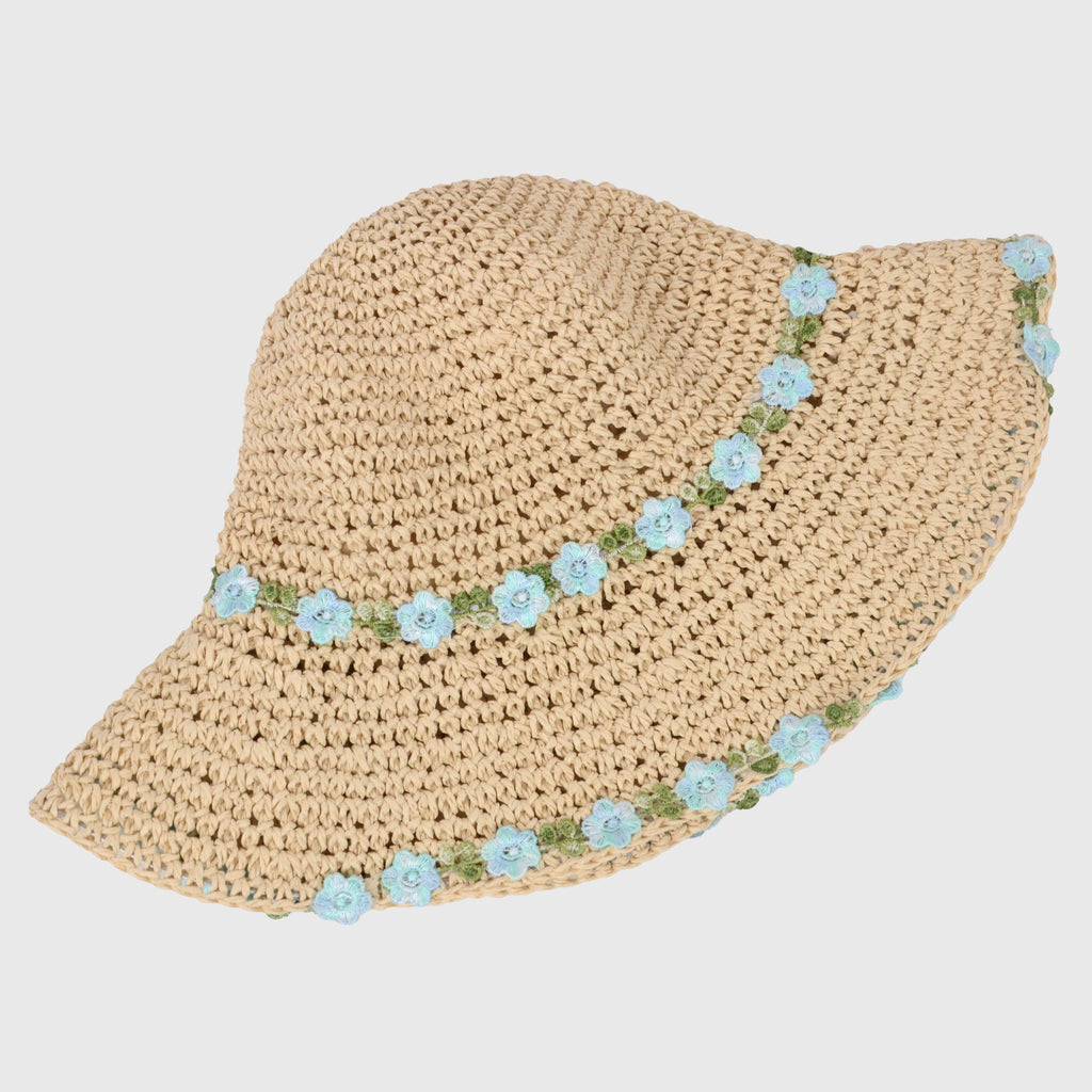 Anna-Kaci Women's Flower Embellishments Sun Hats Charming Crocheted Straw