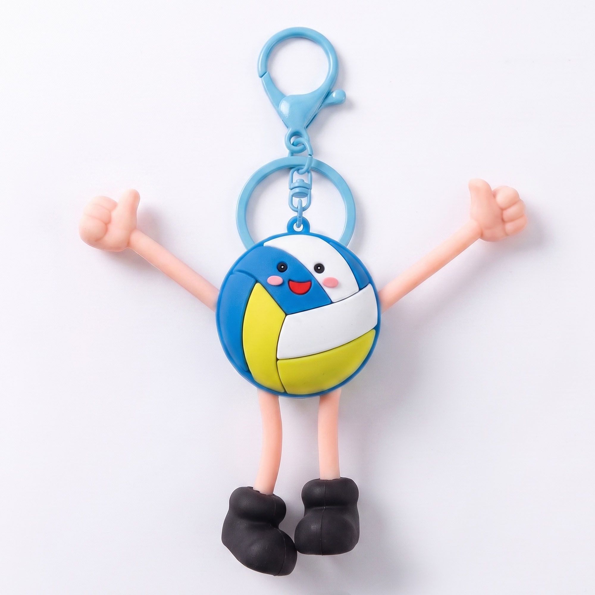 2-Piece Womens Sports Themed Bag Charm with Hanging Clip and Character Accent