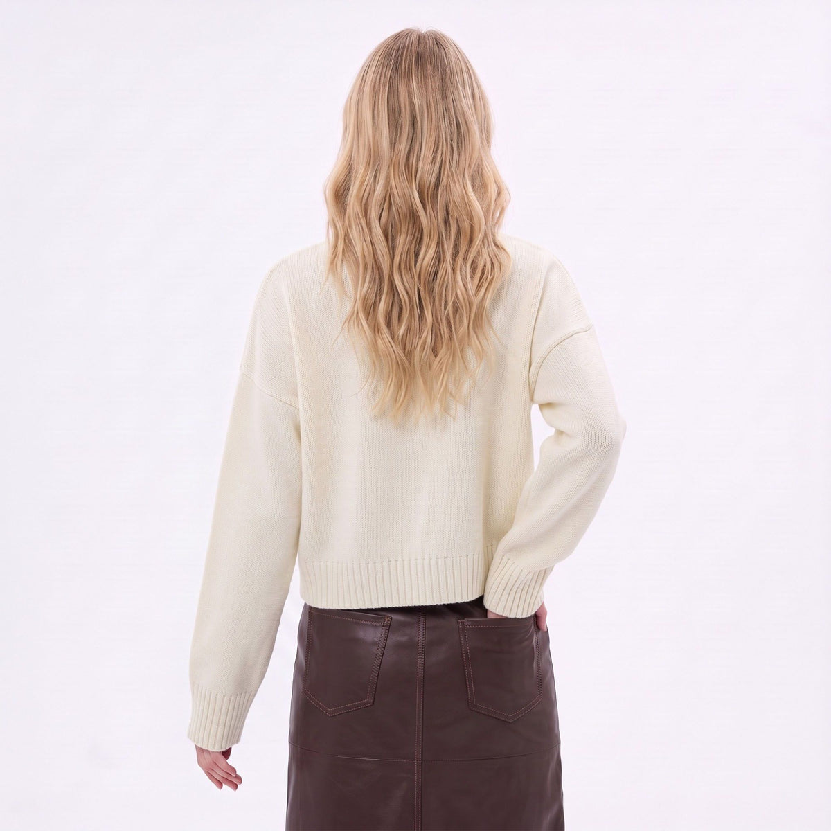 Relaxed Fit Crew Neck Pullover Sweater