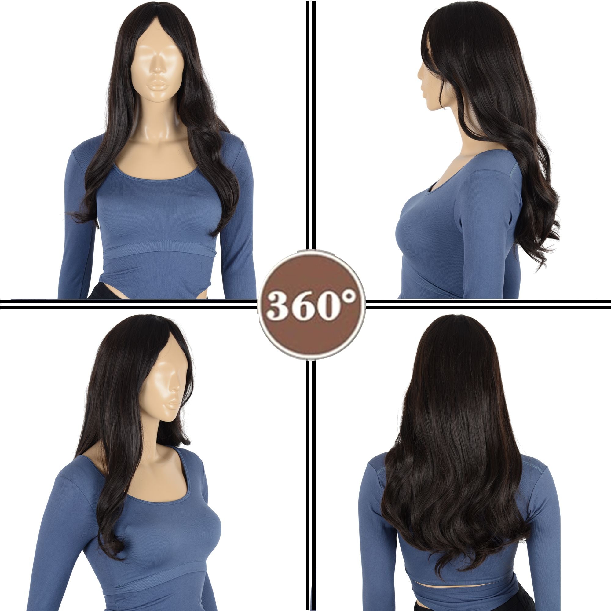Women's Long Wavy Wig with Bangs