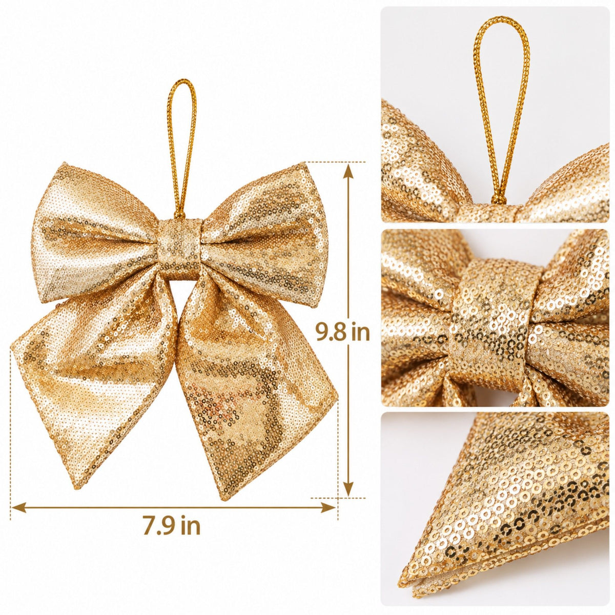 Sequin Christmas Bow Hanging Decoration 1 Piece