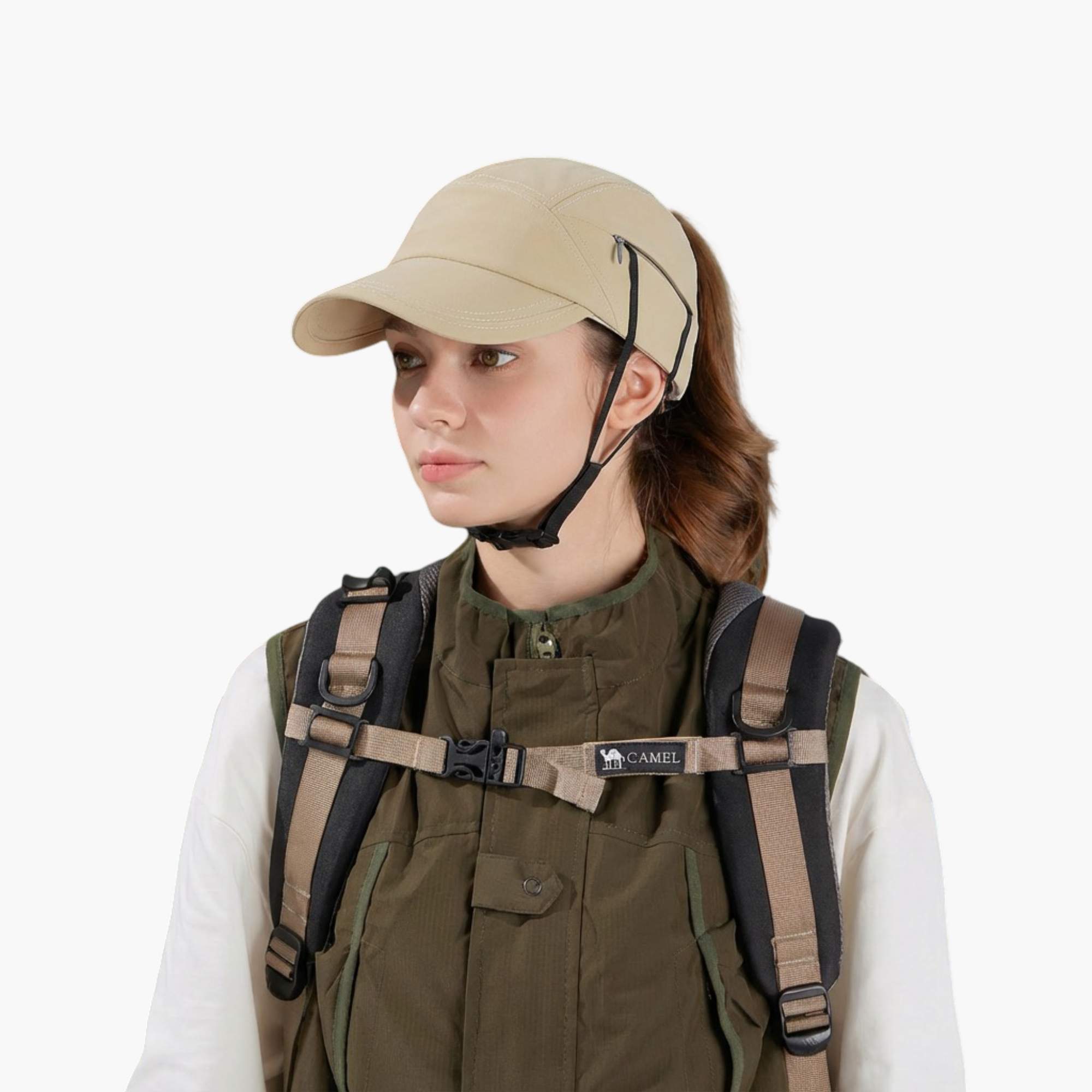 Anna-Kaci Women's Outdoor Baseball Cap with Hidden Chin Strap Breathable Sports Hiking Sun Hat Adjustable Fit
