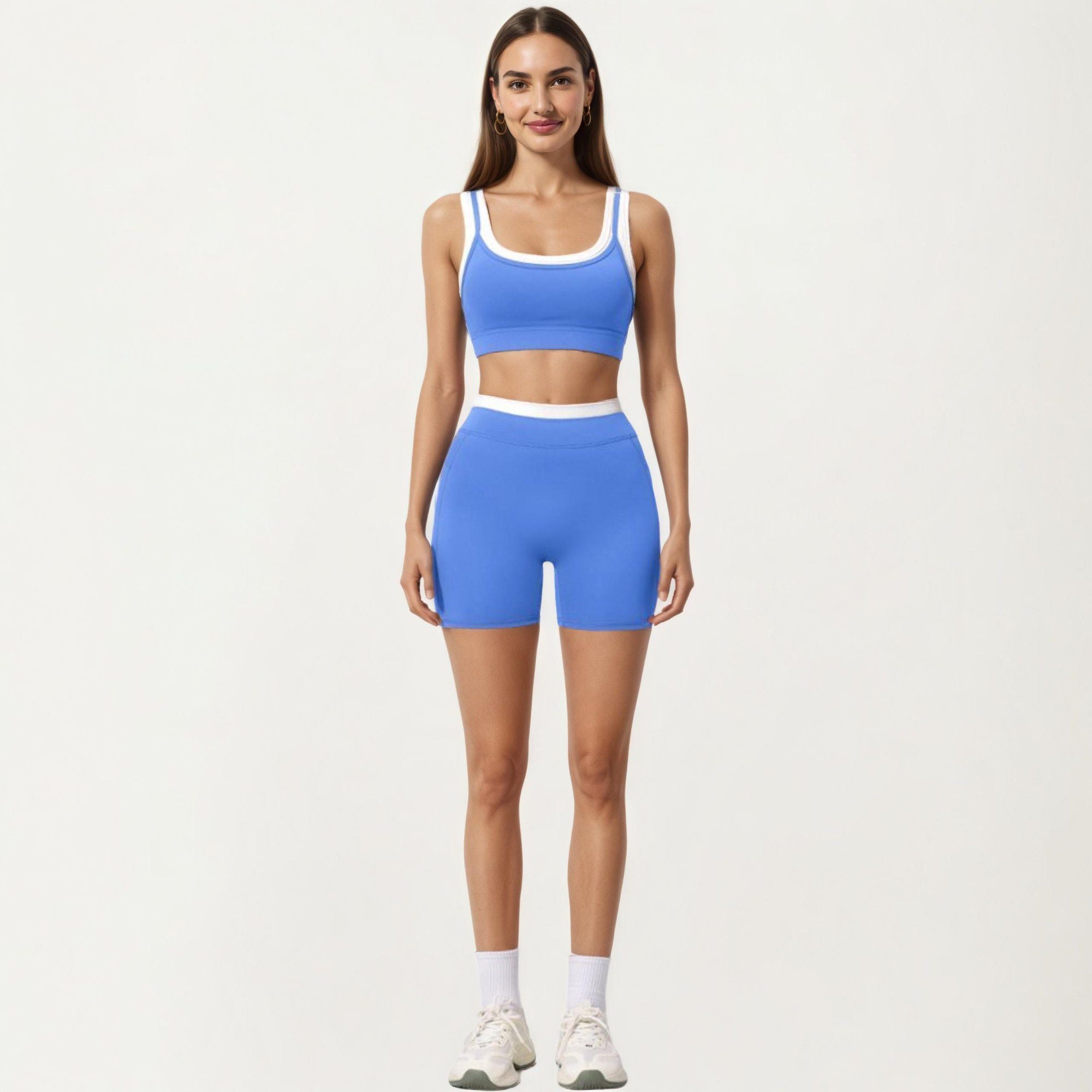 Anna-Kaci Active Women's High Waist Biker Shorts with Smooth Stretch Fabric and Contrast Waistband