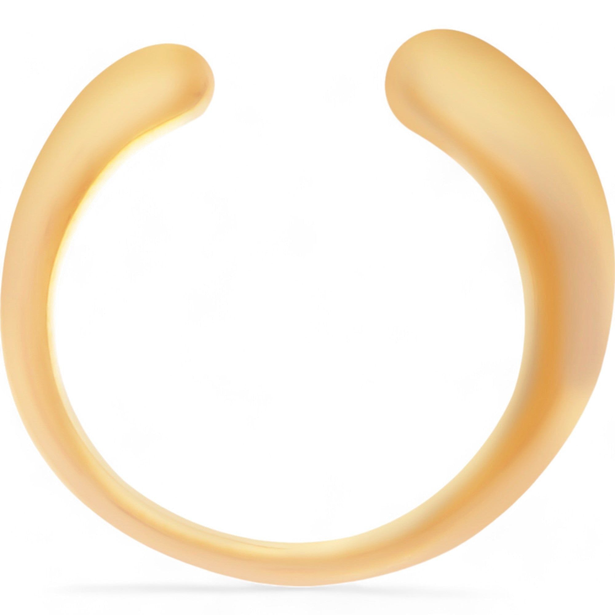 Women's Minimalist Adjustable Gold Tone Open Ring with Smooth Curved Design