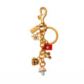 Mushroom Bag Charm Keychain with Heart and Mixed Pendants
