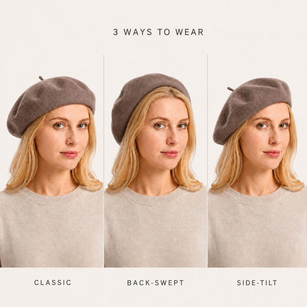 Wool Beret Hat Classic French Painter Cap Soft Felt Everyday Style