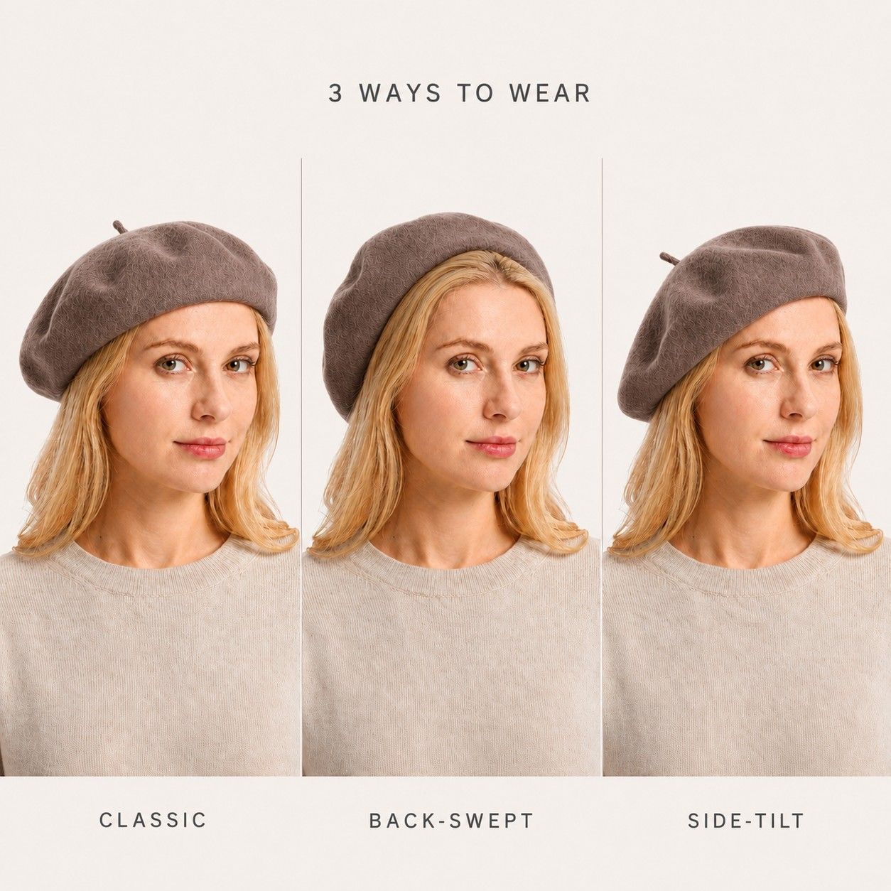 Wool Beret Hat Classic French Painter Cap Soft Felt Everyday Style