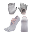 Women's Yoga Socks and Gloves Set with Anti-Slip Grip for Pilates and Barre Workouts