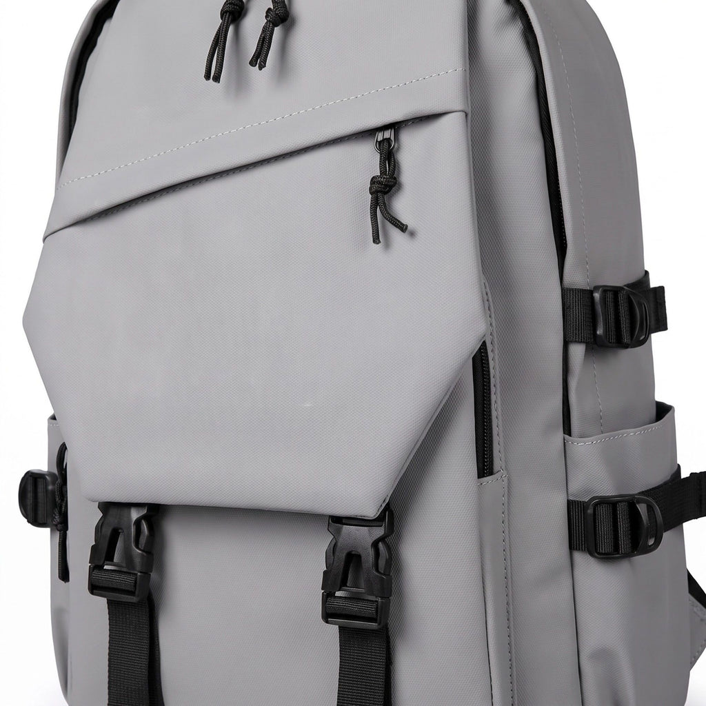 Multi-Pocket Utility Backpack with Buckle Straps, Side Pockets and Padded Shoulder Straps